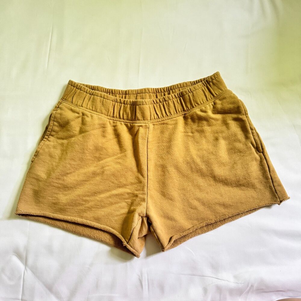 Fashion Nova Sweat Shorts Mini Khaki Brown Comfy Loungewear Size Large